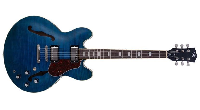 SX SEL6FOTBU Semicaja Transparent Blue Guitarra Eléctrica